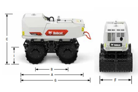 dimenzije valjka za rovove bobcat TR85